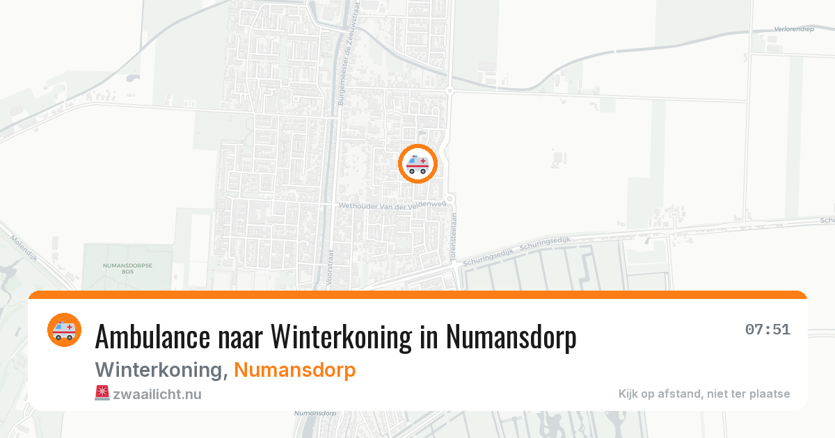 Ambulance naar Winterkoning in Numansdorp — 23 jul 2026