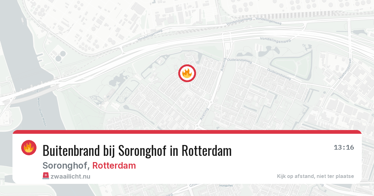 Buitenbrand bij Soronghof in Rotterdam — 21 jul 2026