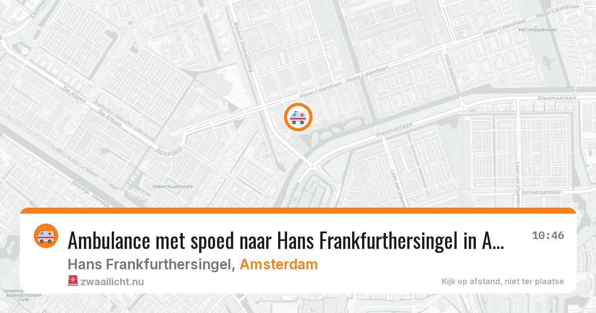 Ambulance met spoed naar Hans Frankfurthersingel in Amsterdam — 25 mei 2026