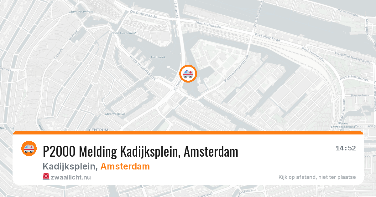 P2000 Melding Kadijksplein, Amsterdam — 18 mei 2026