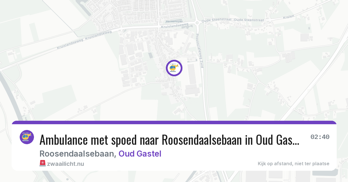 Ambulance met spoed naar Roosendaalsebaan in Oud Gastel — 6 jun 2026