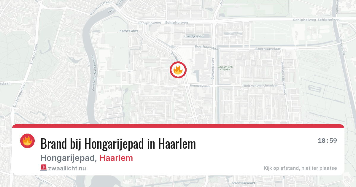 Brand bij Hongarijepad in Haarlem — 24 mei 2026
