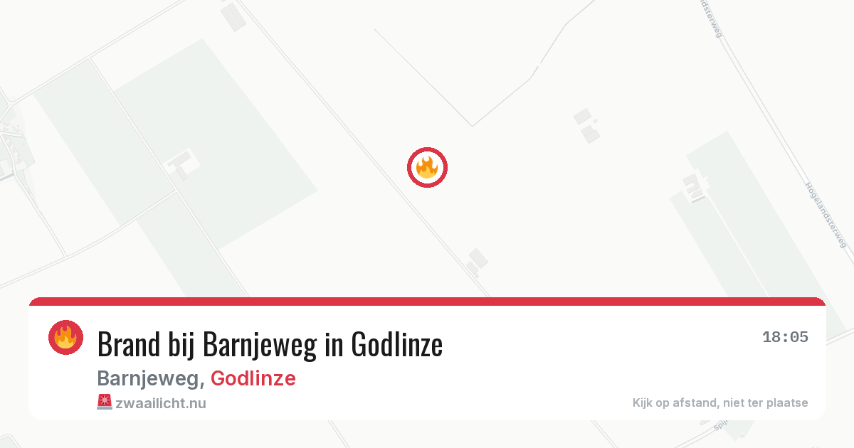 Brand bij Barnjeweg in Godlinze — 8 mei 2026
