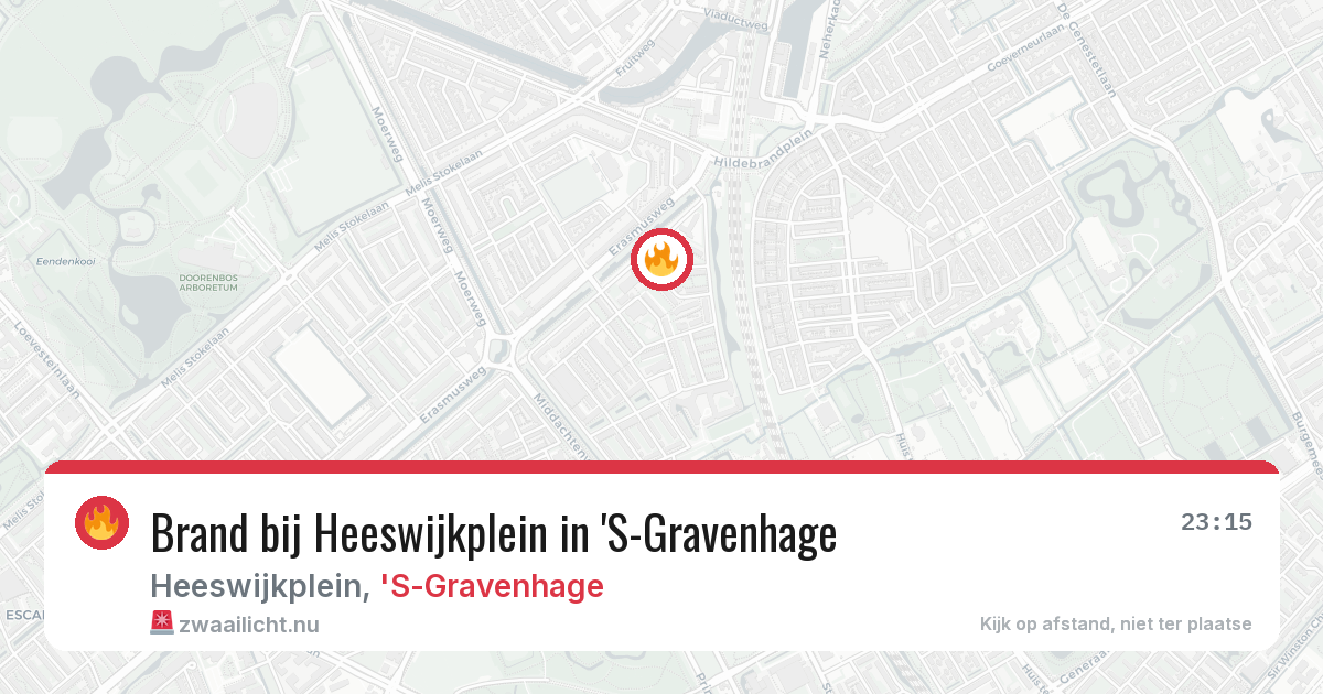 Brand bij Heeswijkplein in 'S-Gravenhage — 16 mrt 2026