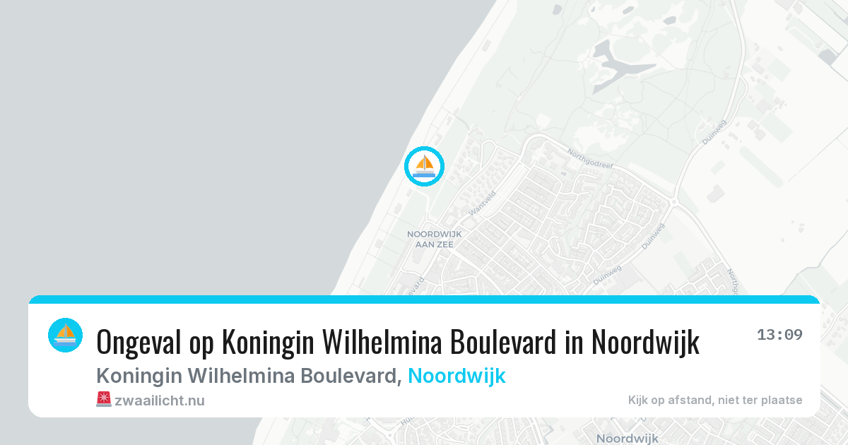 Ongeval op Koningin Wilhelmina Boulevard in Noordwijk — 14 jul 2026