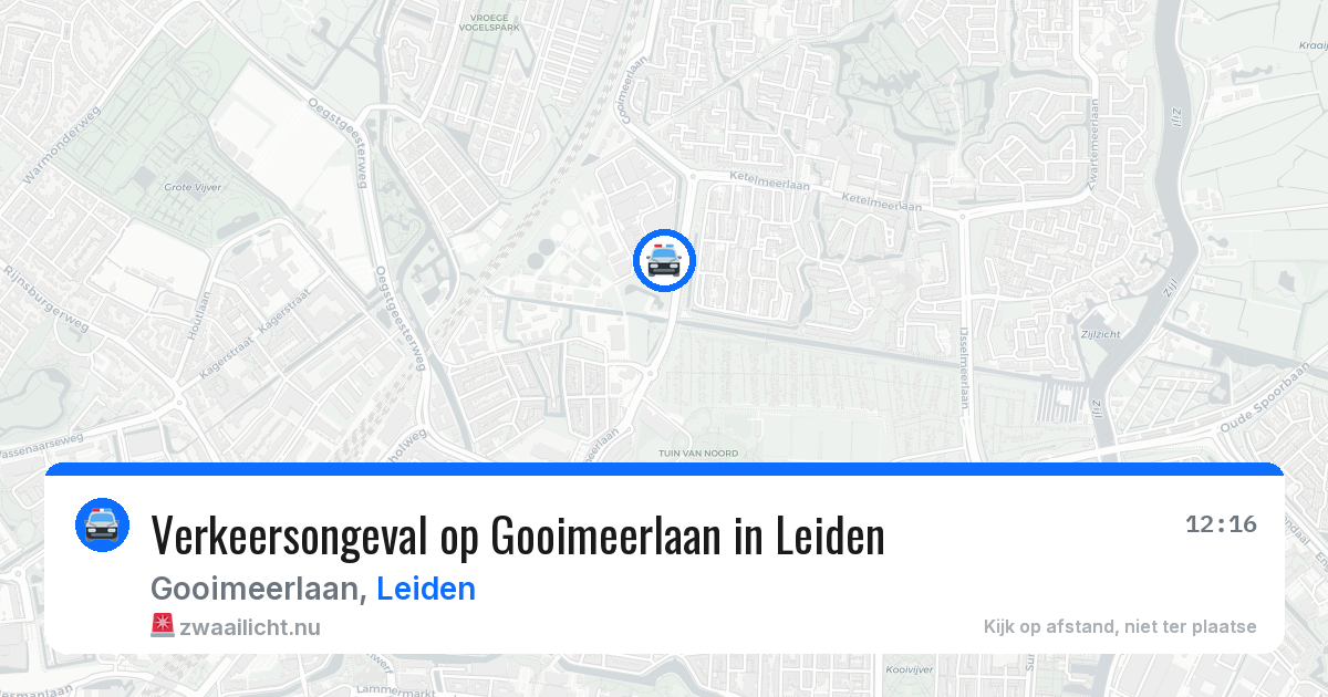 Verkeersongeval op Gooimeerlaan in Leiden — 16 jul 2026