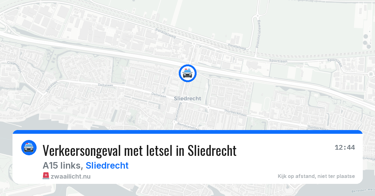 Verkeersongeval met letsel in Sliedrecht — 26 jul 2026