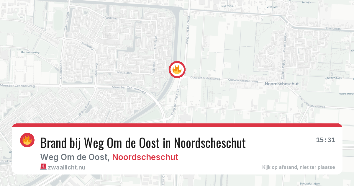 Brand bij Weg Om de Oost in Noordscheschut — 27 mei 2026