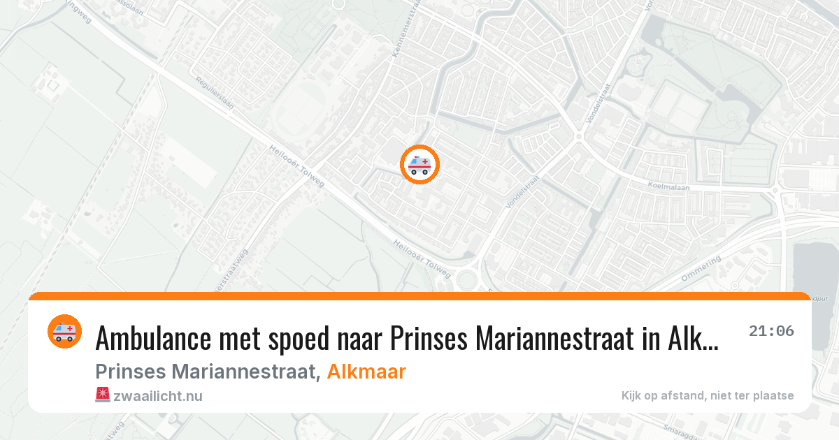 Ambulance met spoed naar Prinses Mariannestraat in Alkmaar — 29 mrt 2026