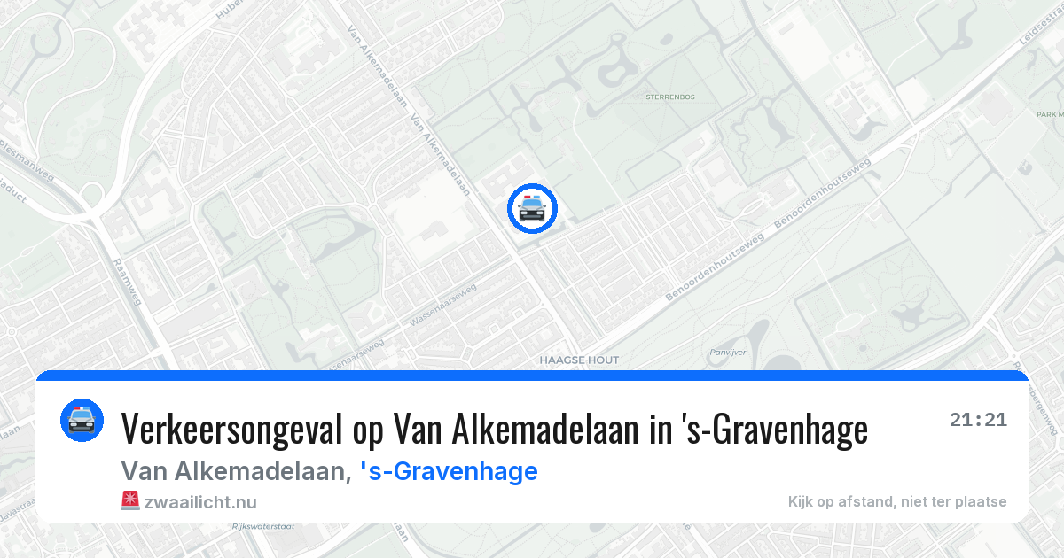 Verkeersongeval op Van Alkemadelaan in 's-Gravenhage — 25 jul 2026