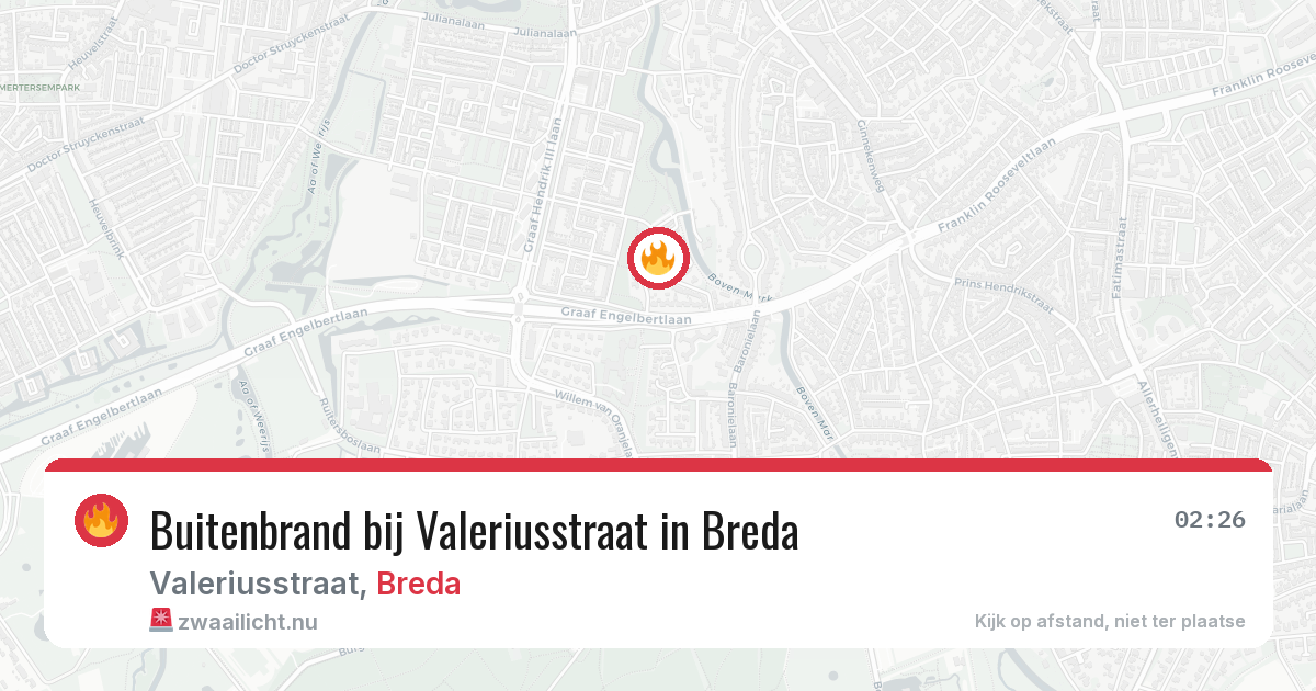 Buitenbrand bij Valeriusstraat in Breda — 6 apr 2026