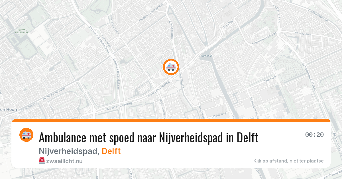 Ambulance met spoed naar Nijverheidspad in Delft — 17 mrt 2026