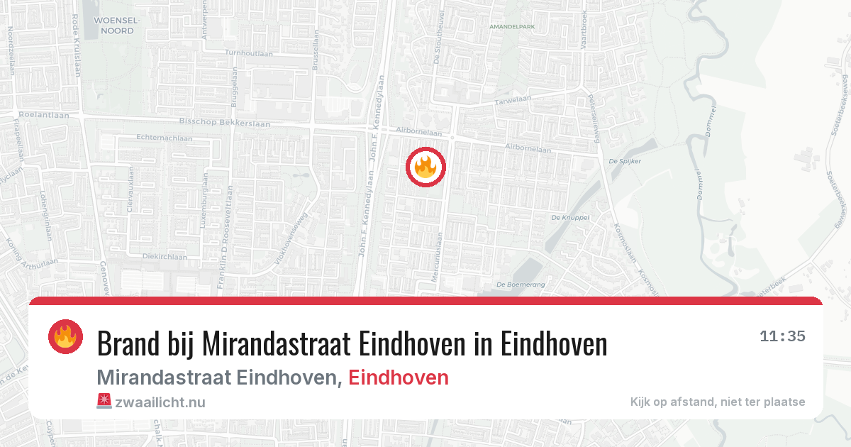 Brand bij Mirandastraat Eindhoven in Eindhoven — 7 jun 2026