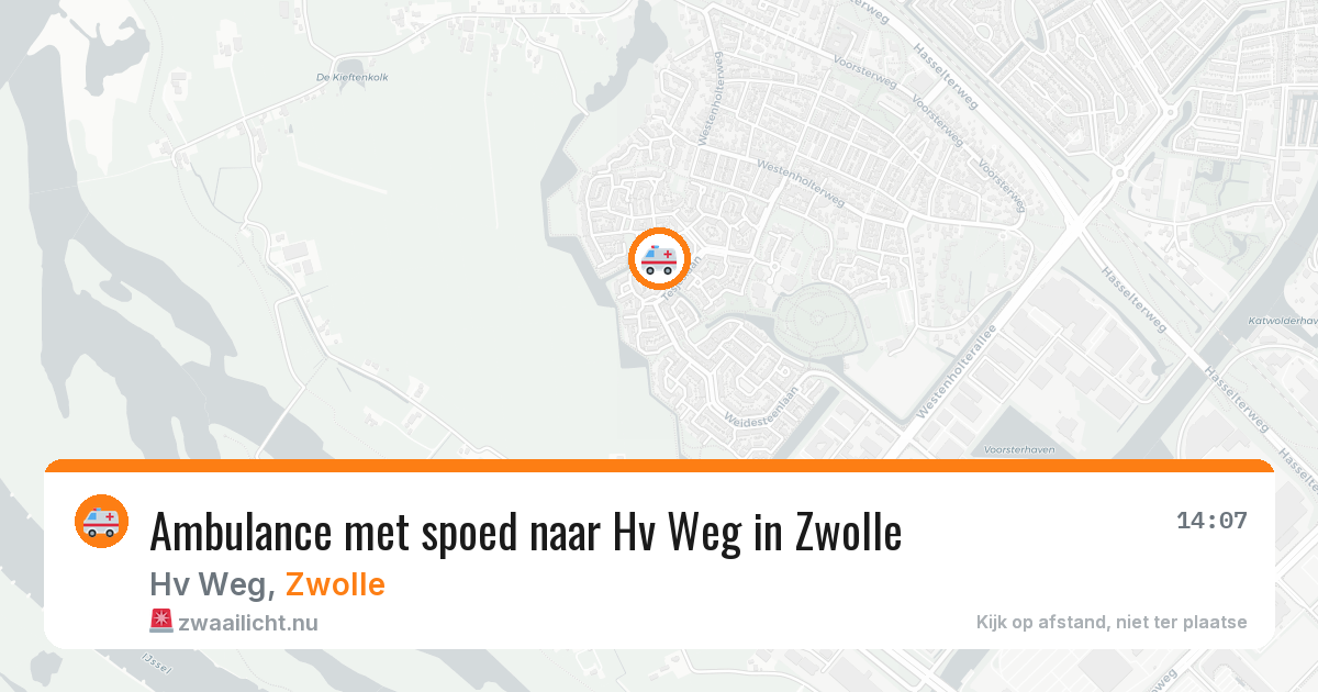 Ambulance met spoed naar Hv Weg in Zwolle — 12 jul 2026
