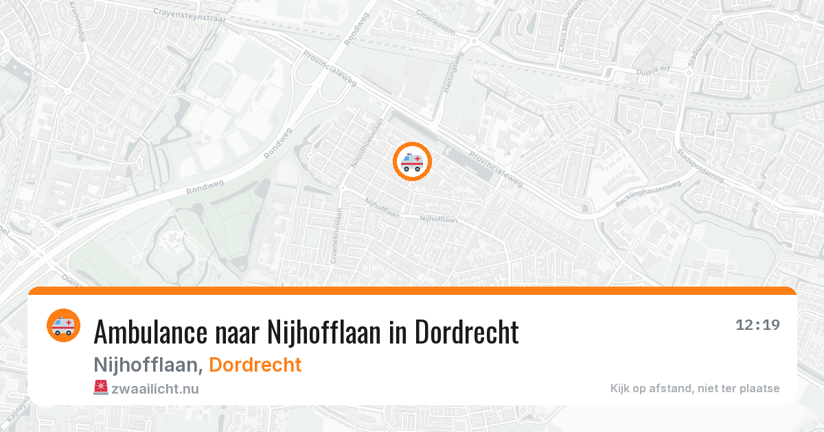 Ambulance naar Nijhofflaan in Dordrecht — 13 jul 2026
