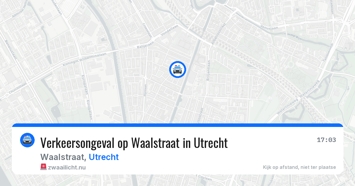 Verkeersongeval op Waalstraat in Utrecht — 13 jul 2026