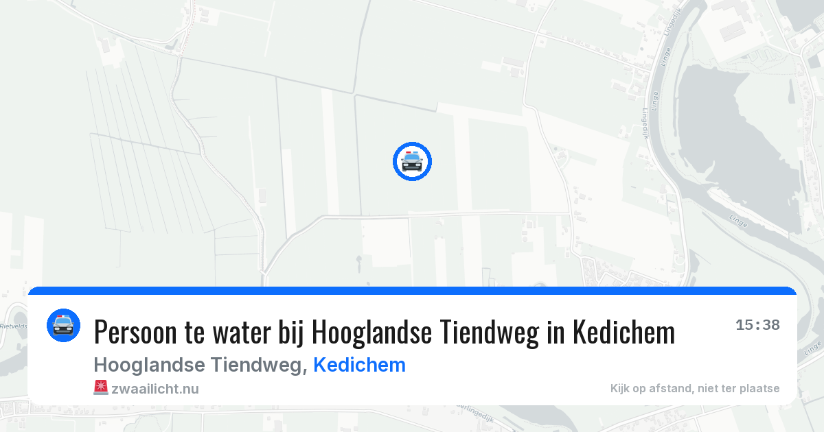 Persoon te water bij Hooglandse Tiendweg in Kedichem — 22 mrt 2026