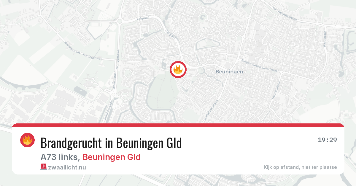 Brandgerucht in Beuningen Gld — 23 mrt 2026