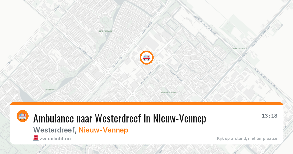 Ambulance naar Westerdreef in Nieuw-Vennep — 18 jul 2026