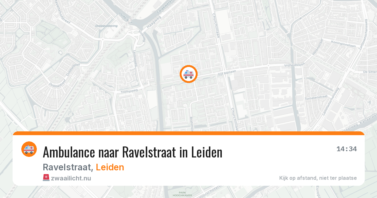 Ambulance naar Ravelstraat in Leiden — 26 jul 2026