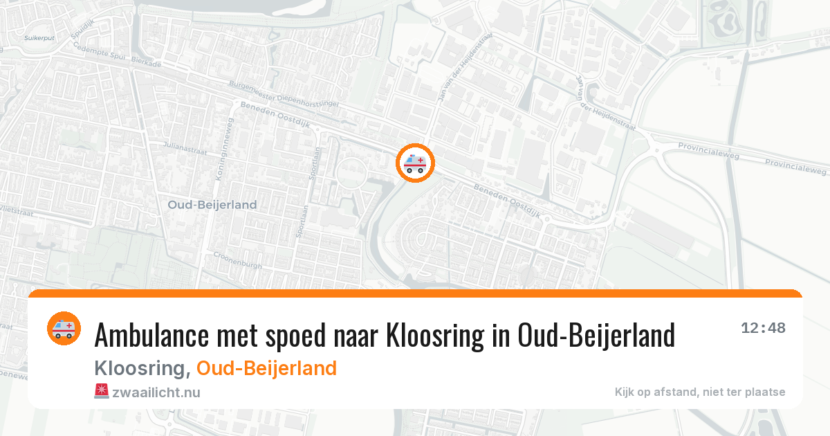 Ambulance met spoed naar Kloosring in Oud-Beijerland — 23 mei 2026
