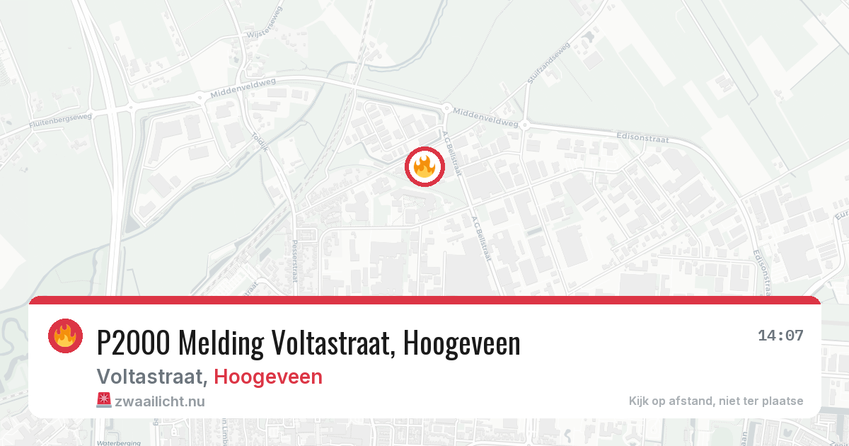 P2000 Melding Voltastraat, Hoogeveen — 14 mrt 2026
