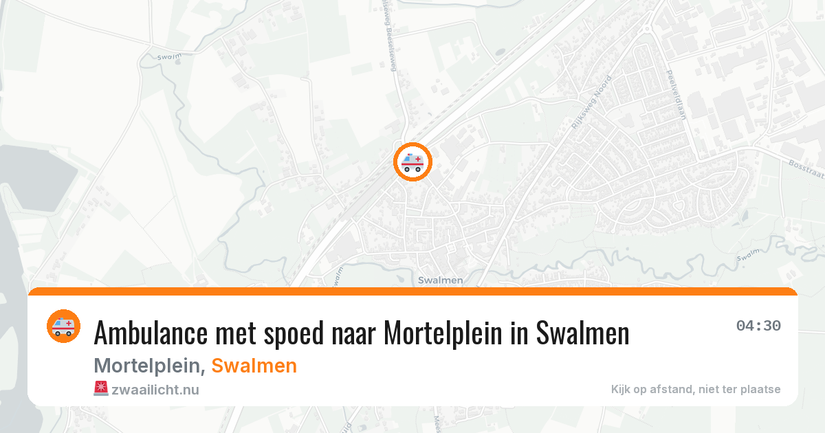 Ambulance met spoed naar Mortelplein in Swalmen — 25 jul 2026