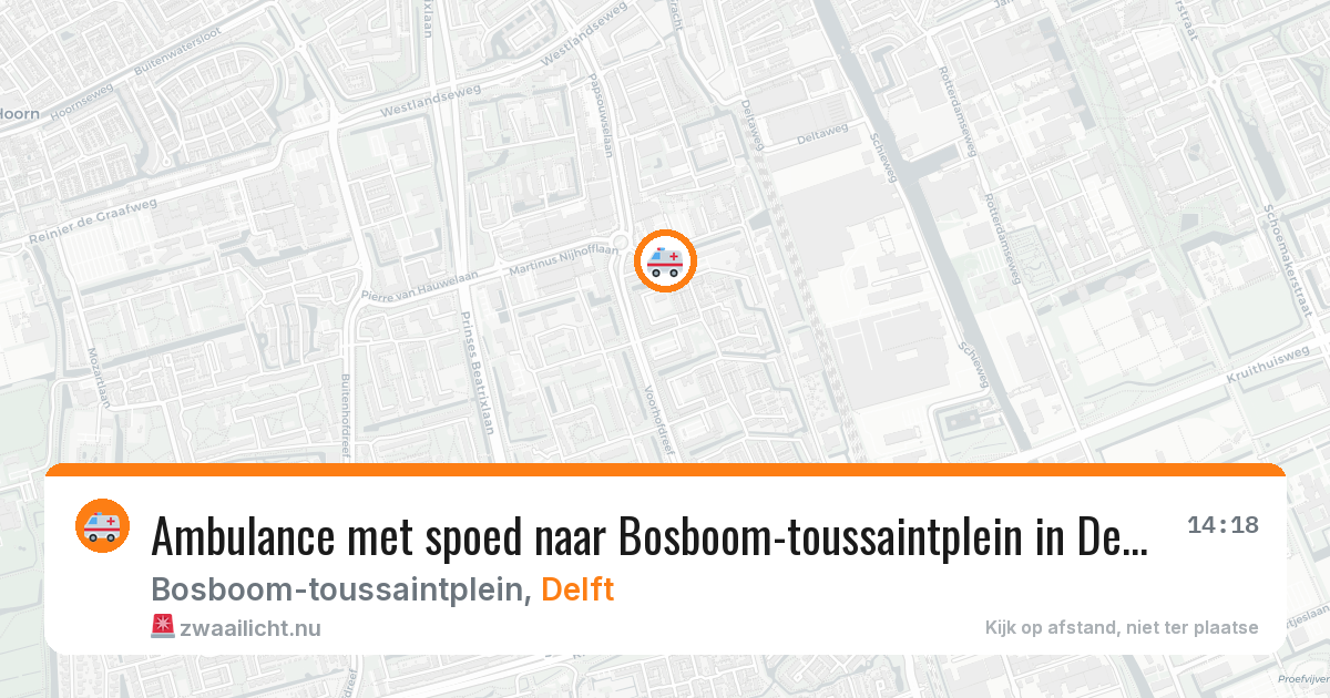 Ambulance met spoed naar Bosboom-toussaintplein in Delft — 28 mei 2026