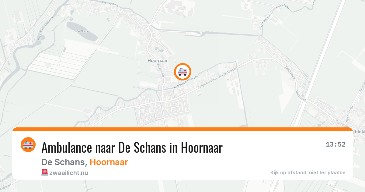 Ambulance naar De Schans in Hoornaar — 15 jul 2026