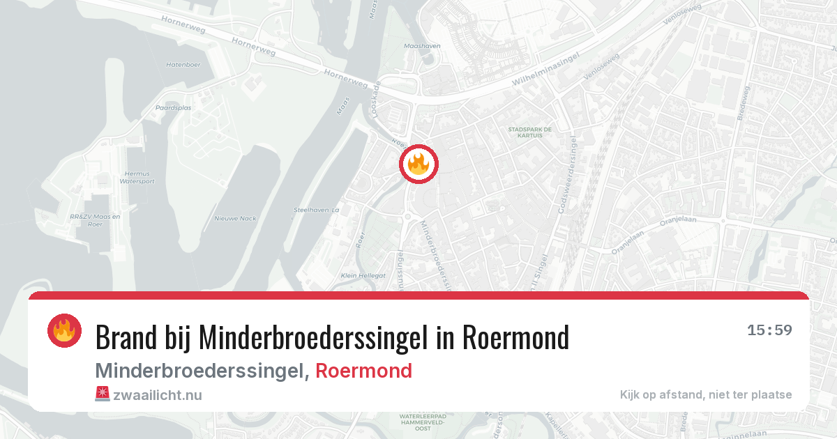 Brand bij Minderbroederssingel in Roermond — 11 mrt 2026