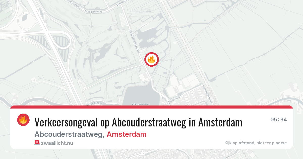 Verkeersongeval op Abcouderstraatweg in Amsterdam — 22 mrt 2026