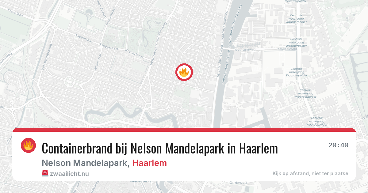 Containerbrand bij Nelson Mandelapark in Haarlem — 25 mei 2026