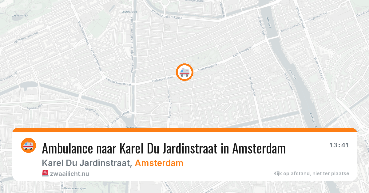 Ambulance naar Karel Du Jardinstraat in Amsterdam — 14 jul 2026