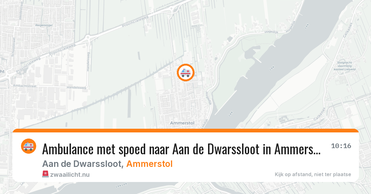 Ambulance met spoed naar Aan de Dwarssloot in Ammerstol — 10 mrt 2026