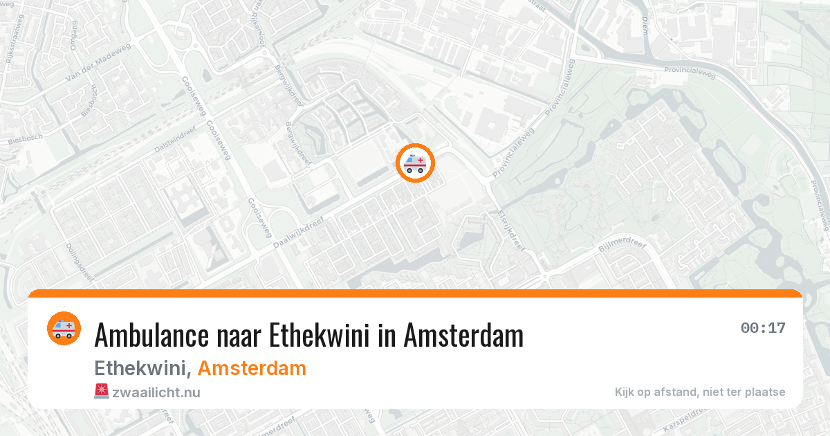 Ambulance naar Ethekwini in Amsterdam — 13 jul 2026