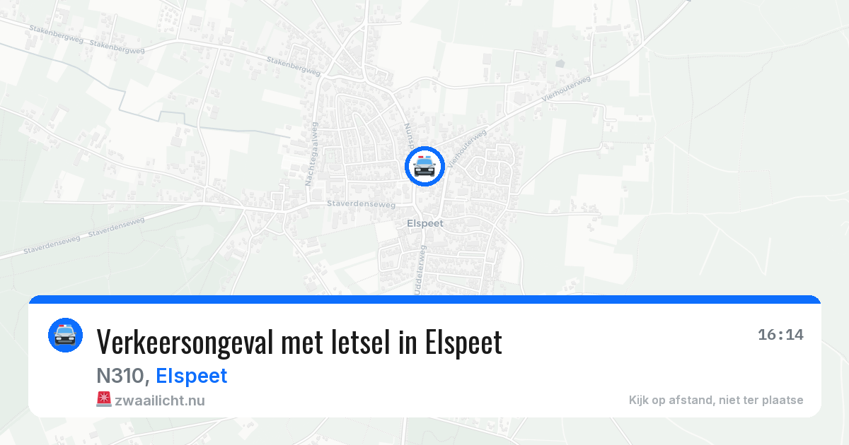 Verkeersongeval met letsel in Elspeet — 1 mei 2026