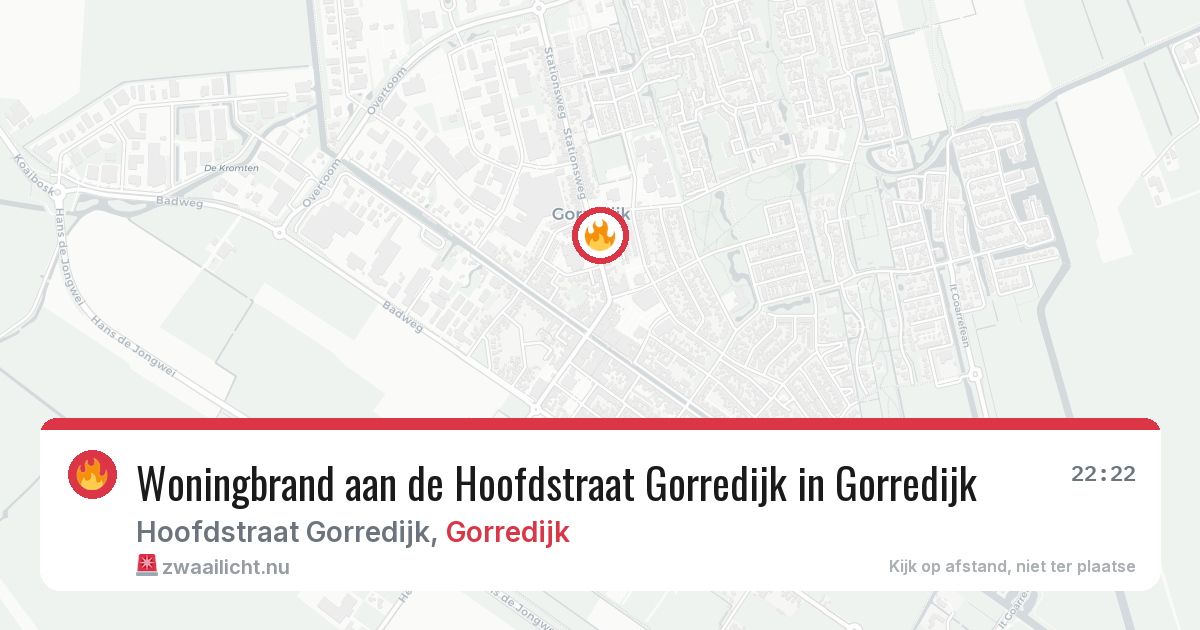 Woningbrand aan de Hoofdstraat Gorredijk in Gorredijk — 13 mrt 2026