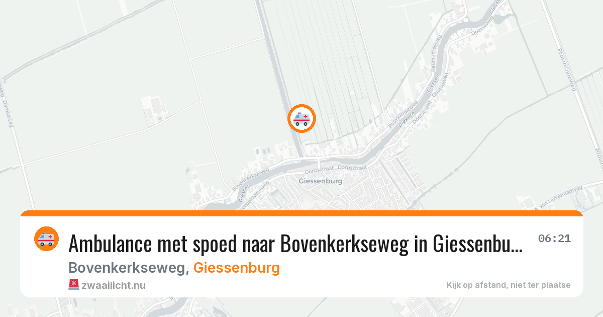 Ambulance met spoed naar Bovenkerkseweg in Giessenburg — 15 mei 2026