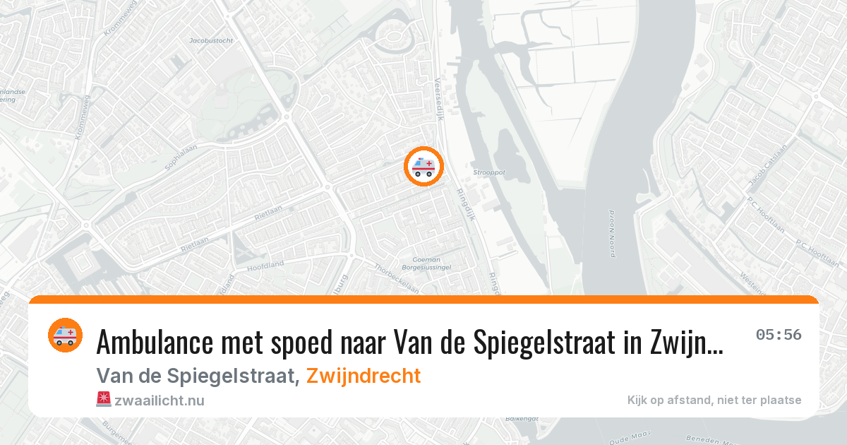 Ambulance met spoed naar Van de Spiegelstraat in Zwijndrecht — 14 jul 2026