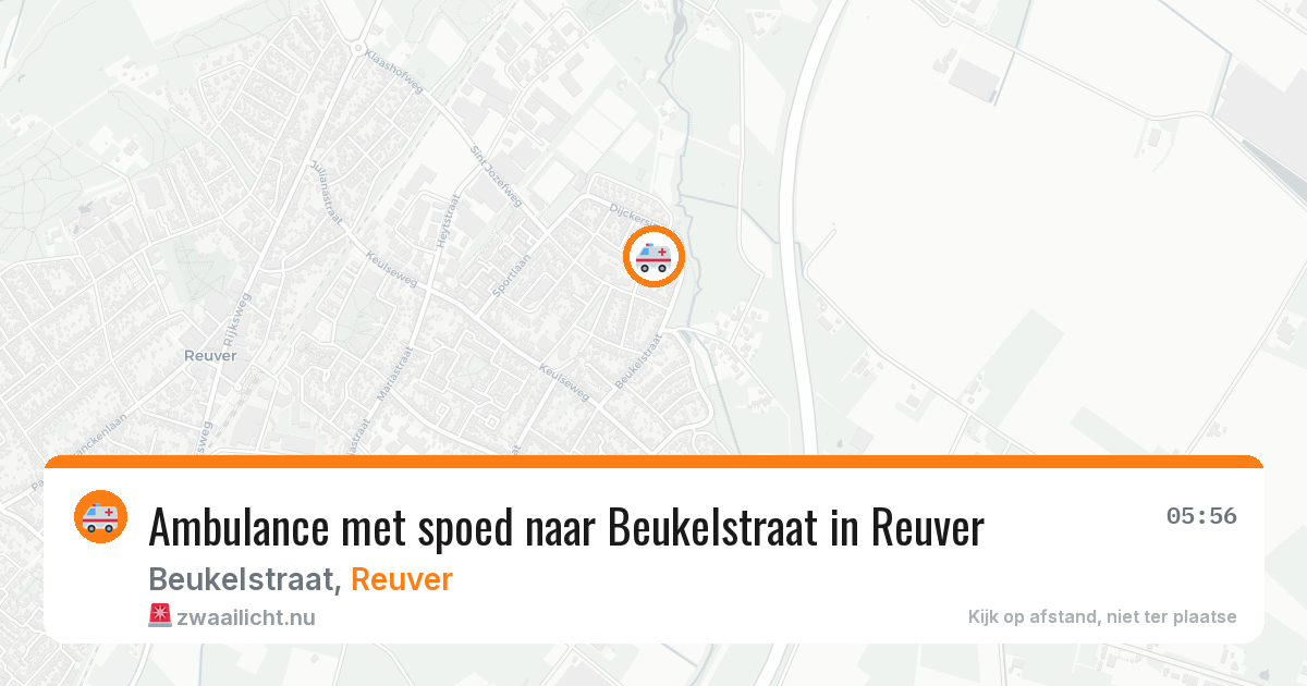 Ambulance met spoed naar Beukelstraat in Reuver — 25 jul 2026