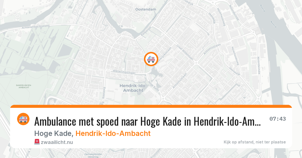 Ambulance met spoed naar Hoge Kade in Hendrik-Ido-Ambacht — 15 jul 2026