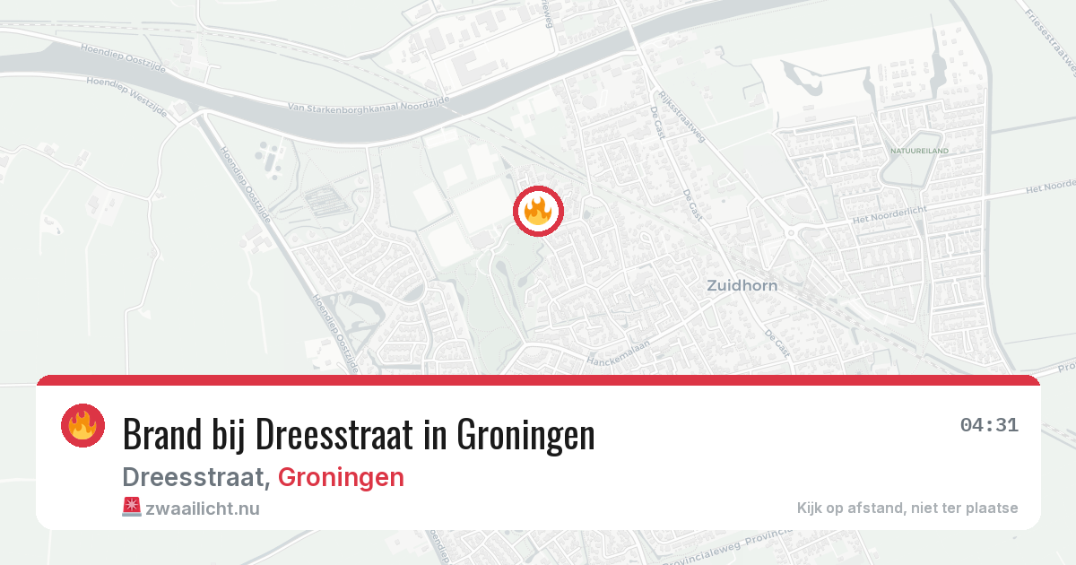 Brand bij Dreesstraat in Groningen — 18 jul 2026
