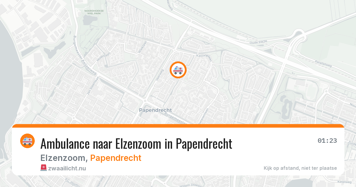 Ambulance naar Elzenzoom in Papendrecht — 25 mrt 2026