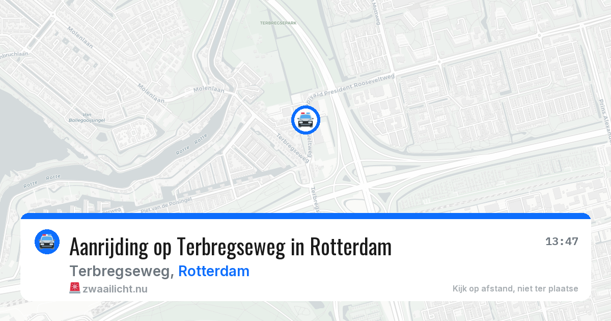 Aanrijding op Terbregseweg in Rotterdam — 13 jul 2026