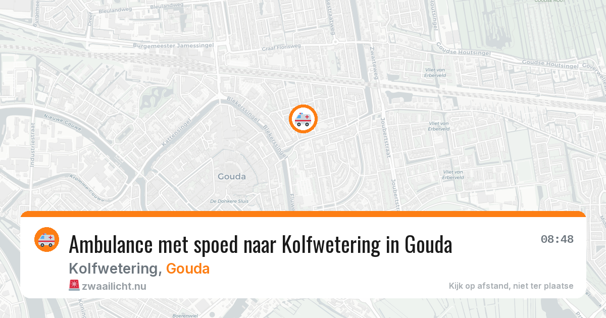 Ambulance met spoed naar Kolfwetering in Gouda — 27 jul 2026