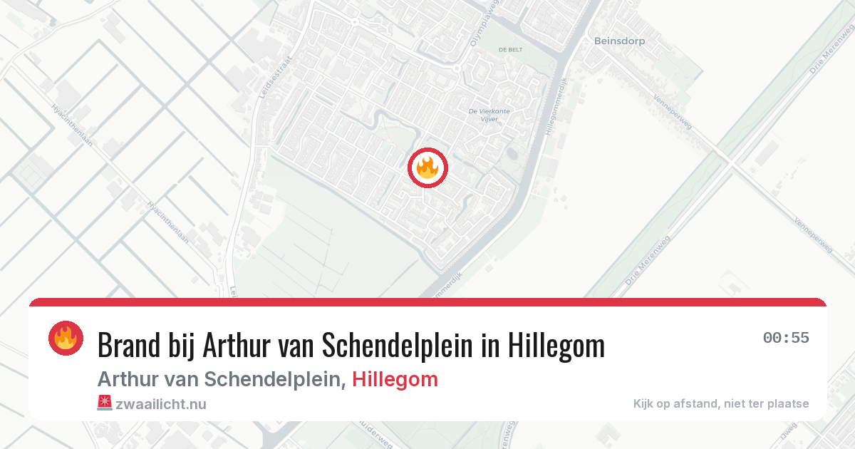 Brand bij Arthur van Schendelplein in Hillegom — 28 apr 2026