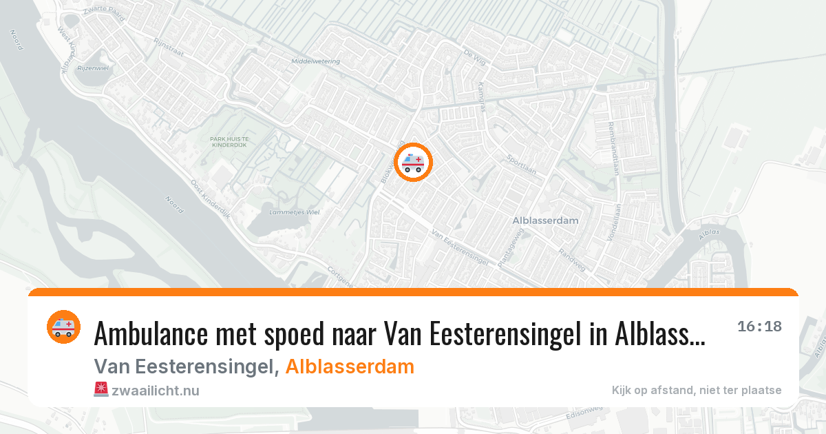 Ambulance met spoed naar Van Eesterensingel in Alblasserdam — 27 apr 2026