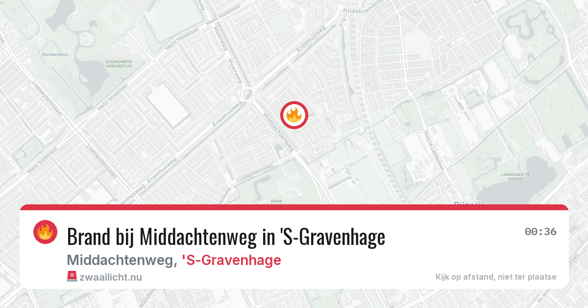 Brand bij Middachtenweg in 'S-Gravenhage — 22 jul 2026