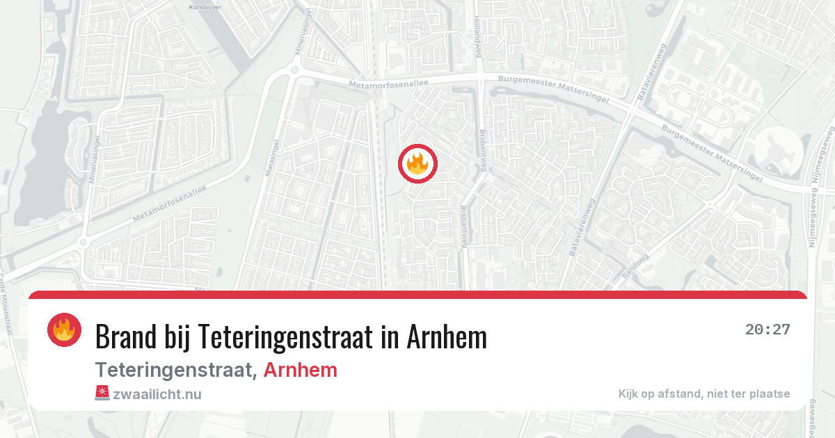 Brand bij Teteringenstraat in Arnhem — 9 mei 2026