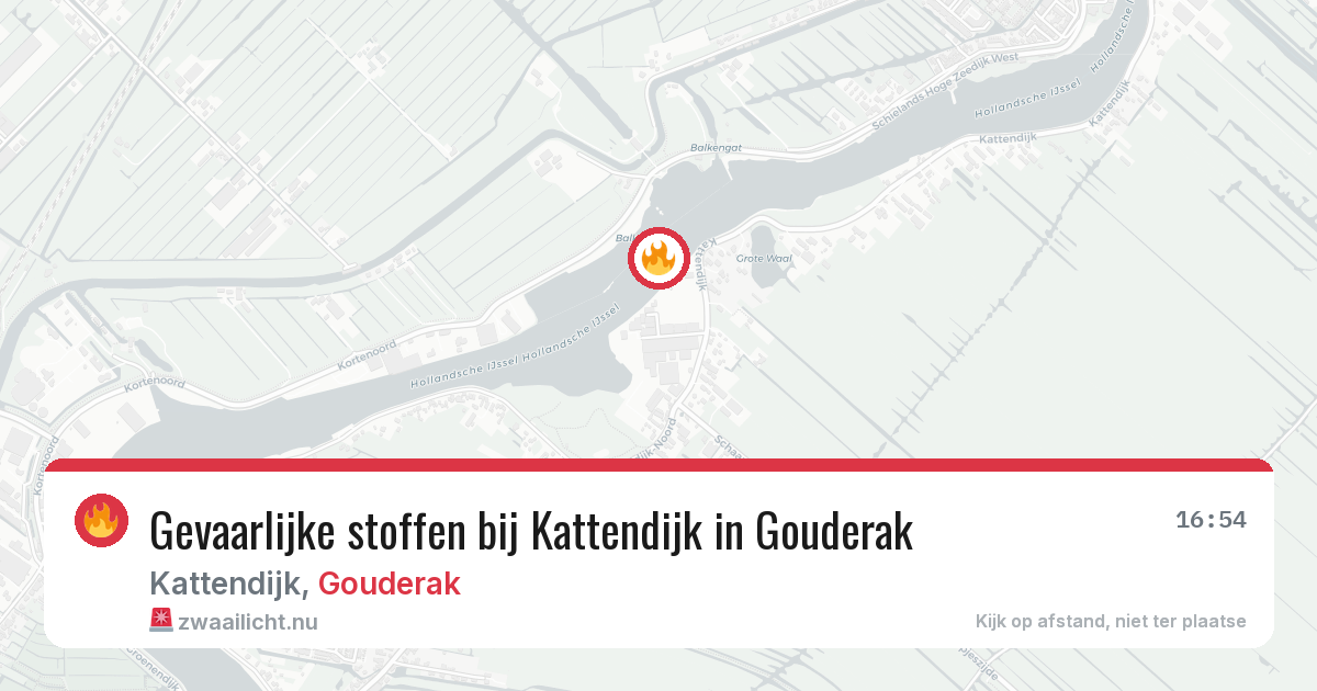 Gevaarlijke stoffen bij Kattendijk in Gouderak — 14 jul 2026